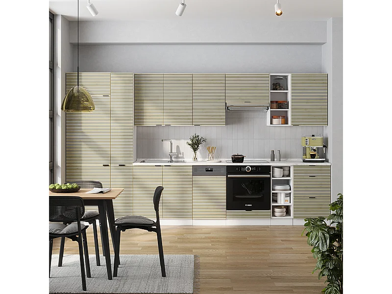 Cucina componibile pannello di quercia/bianco 355x60x81.6 fame-line