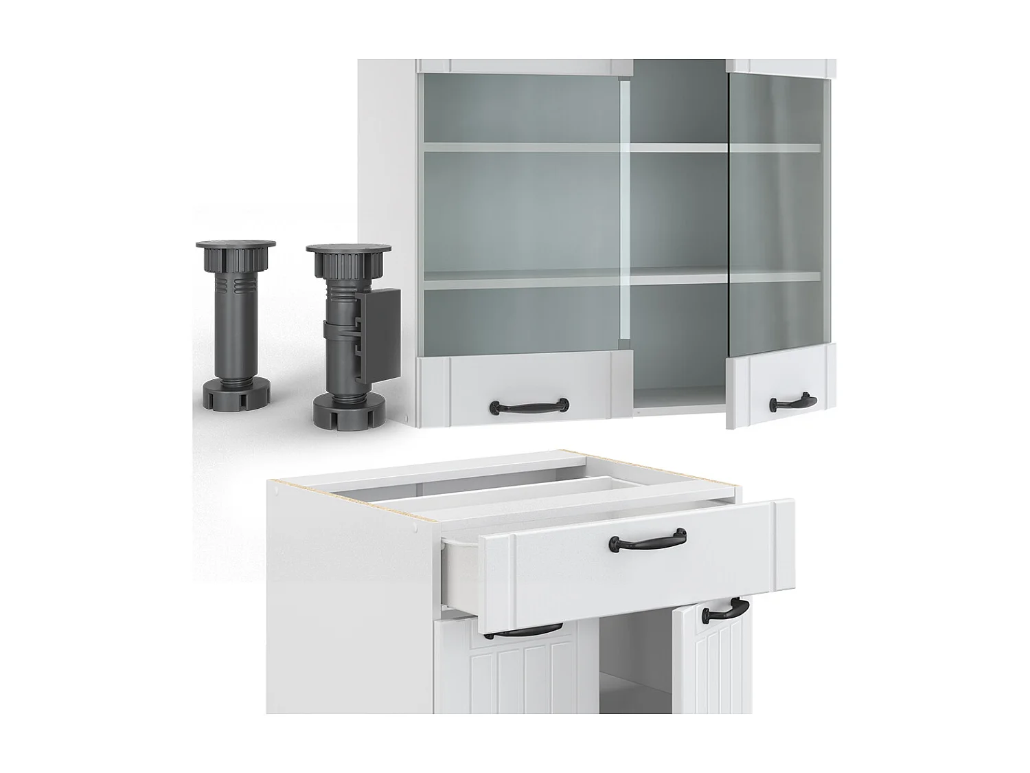 Cucina completa casa di campagna bianca/bianco 140x60x81.6 fame-line