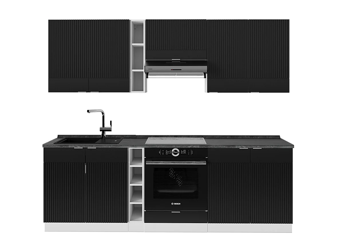 Pentry svart randig/vit 235x60x81.6 fame-line