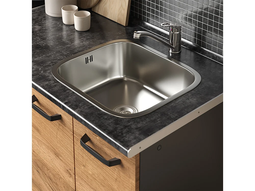 Cucina completa quercia dorata/antracite 160x46x81.6 r-line