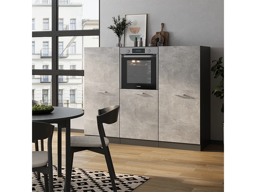 Küchenblock beton/anthrazit 180x46x81.6 r-line