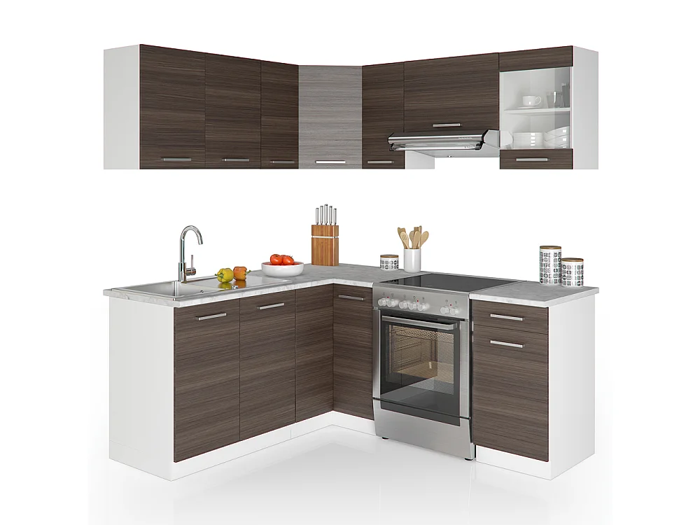 Cuisine dangle gris noble/blanc 190x60x81.6 rick