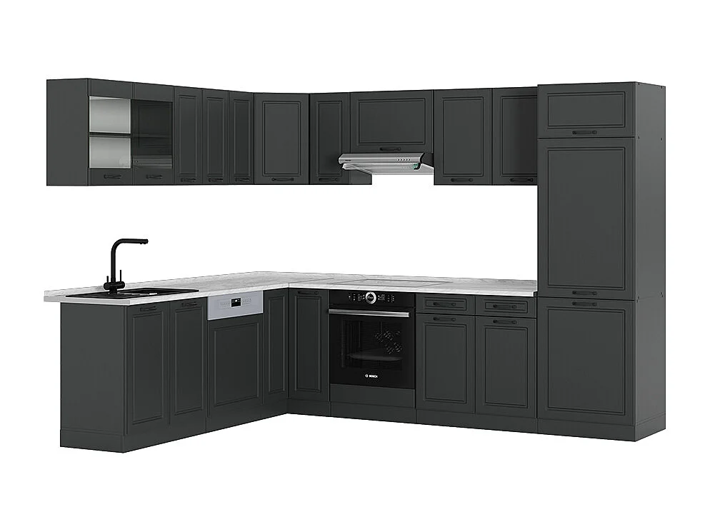 Eckküche anthrazit landhaus/anthrazit 287x60x81.6 r-line