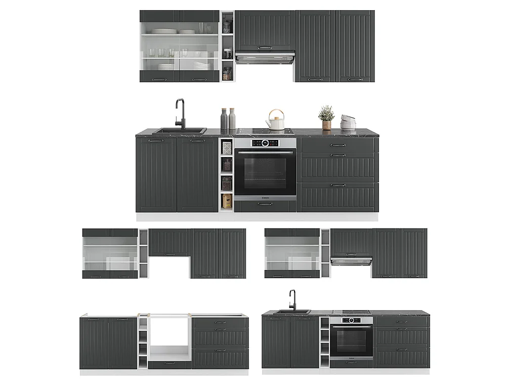 Pentry antracit lanthus/vit 235x60x81.6 fame-line
