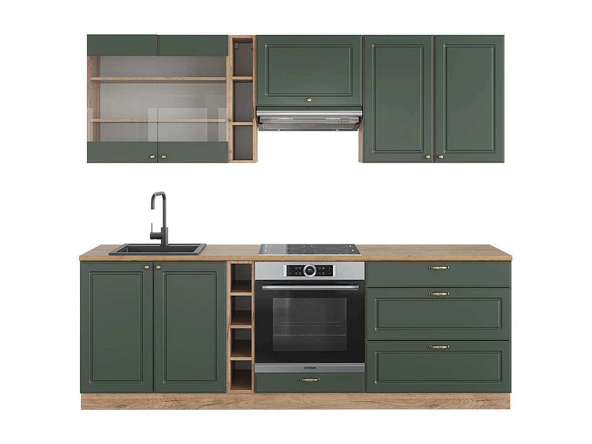 Pentry grönguld lantgård/goldkraft ek 235x46x81.6 fame-line