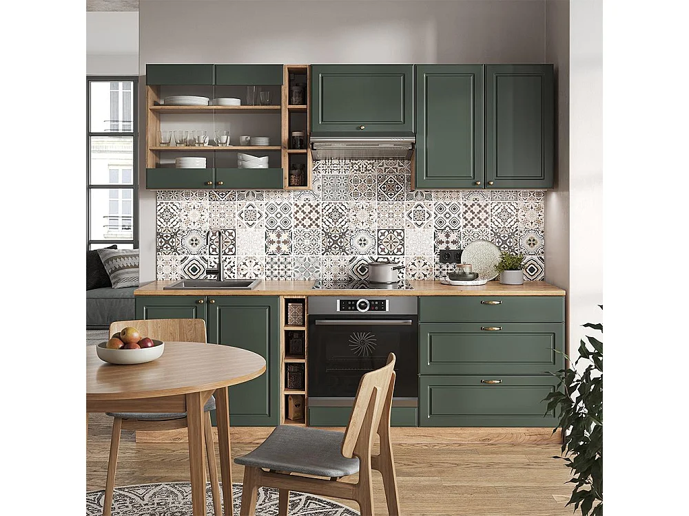 Mueble de cocina green-gold country/gold power roble 235x46x81.6 fame-line