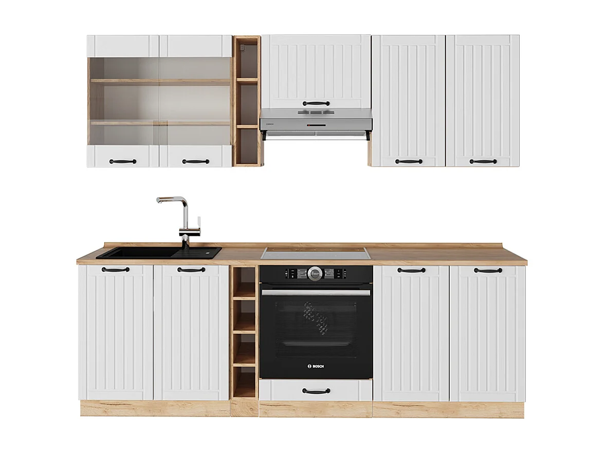 Cucina componibile Bianco rustico 235x60x81.6 fame-line