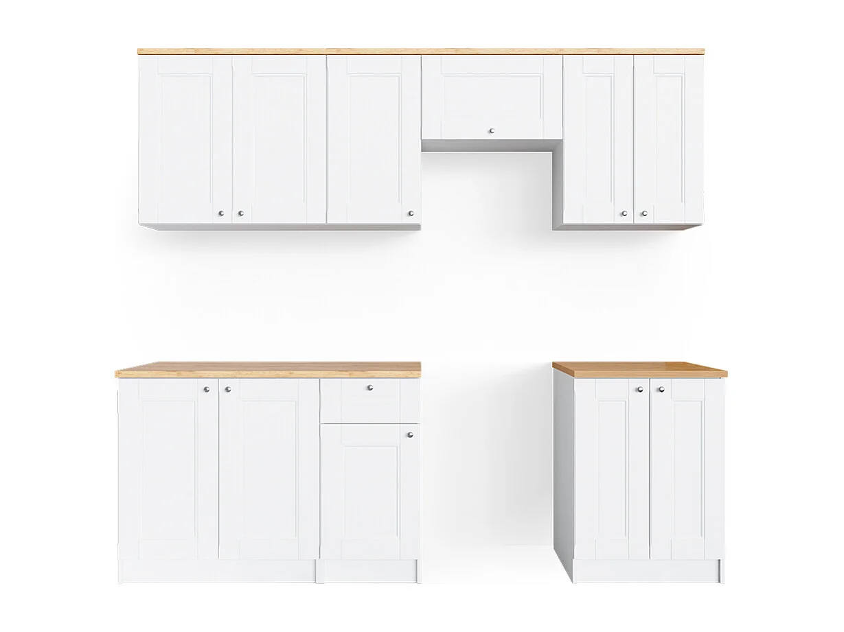 Ligne de cuisine blanc 240x60x81.6 bergamo