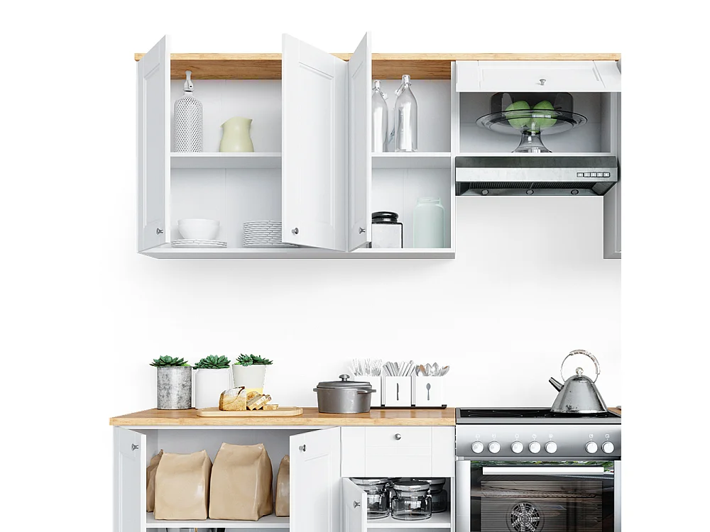 Ligne de cuisine blanc 240x60x81.6 bergamo