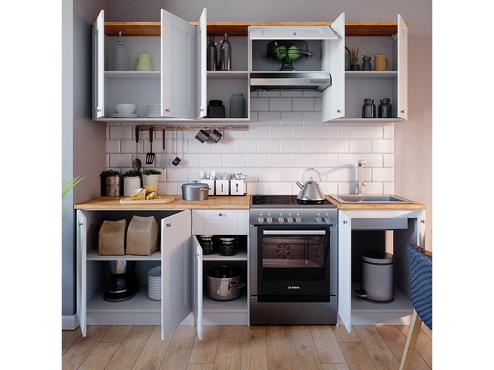 Szafka kuchenna biały 240x60x81.6 bergamo