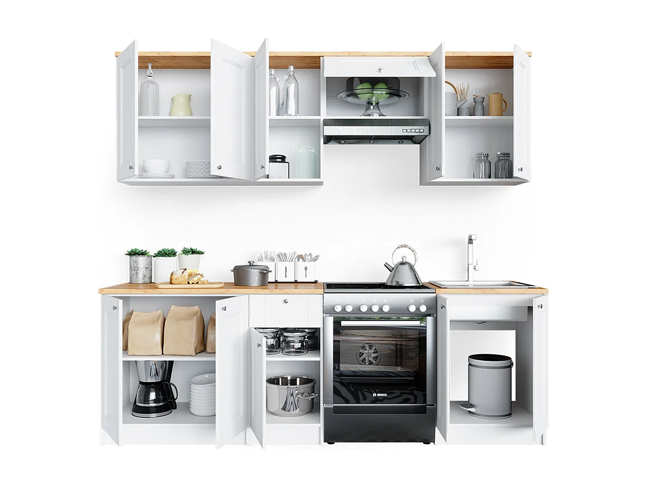 Szafka kuchenna biały 240x60x81.6 bergamo