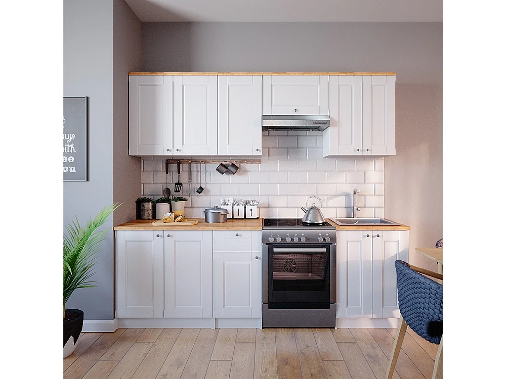 Ligne de cuisine blanc 240x60x81.6 bergamo