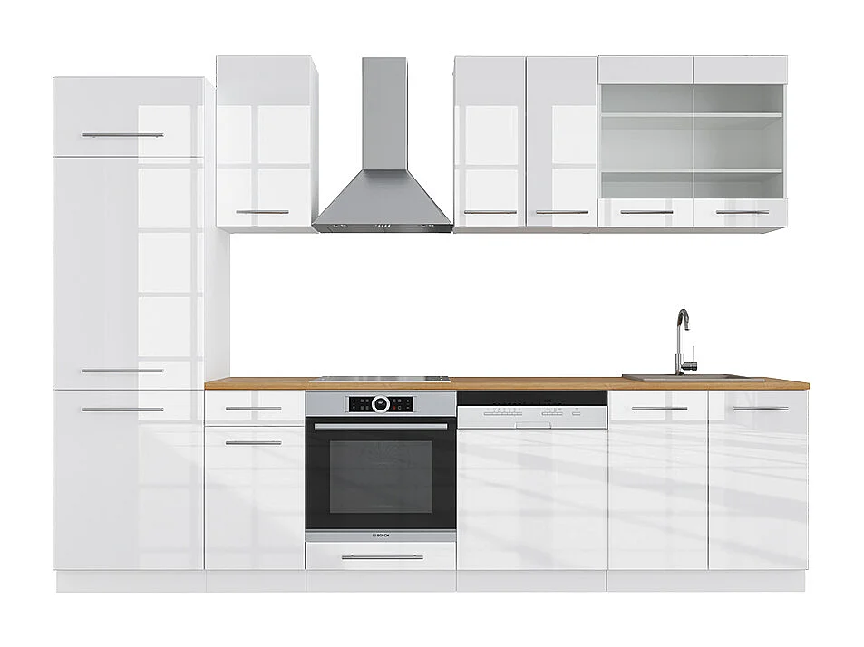Cuisine blanc brillant/blanc 300x46x81.6 fame-line