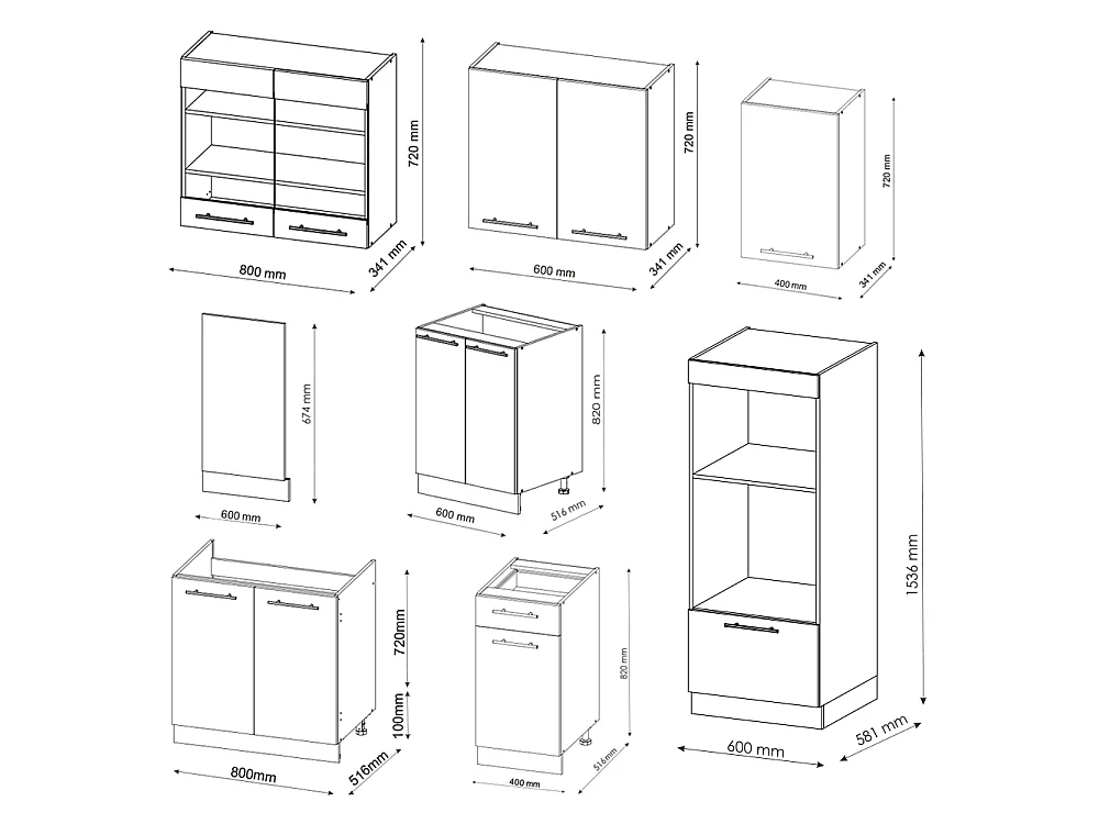 Cuisine anthracite-or/blanc 300x60x81.6 fame-line