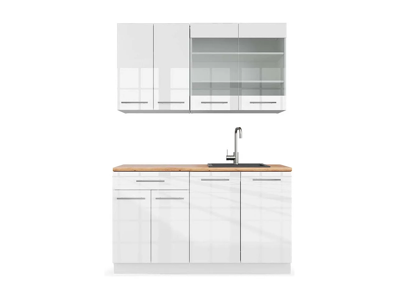 Cuisine blanc brillant/blanc 140x60x81.6 fame-line