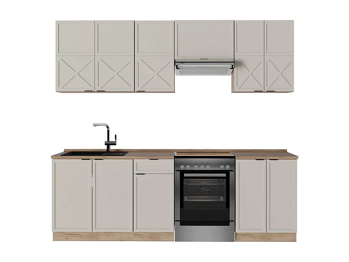 Pentry gråbeige/goldkraft ek 240x60x81.6 fame-line