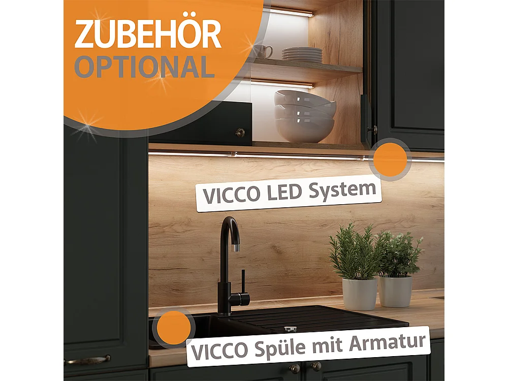 Cuisine en angle anthracite haute brillance/chêne de force doré 287x46x81.6 r-line
