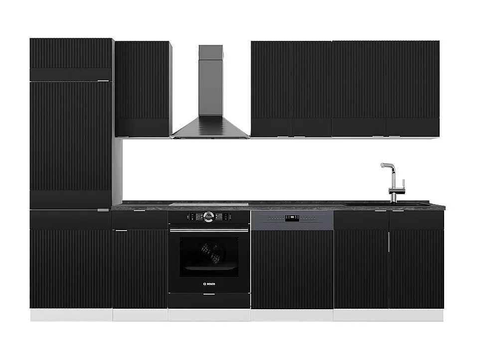 Pentry svart randig/vit 300x60x81.6 fame-line