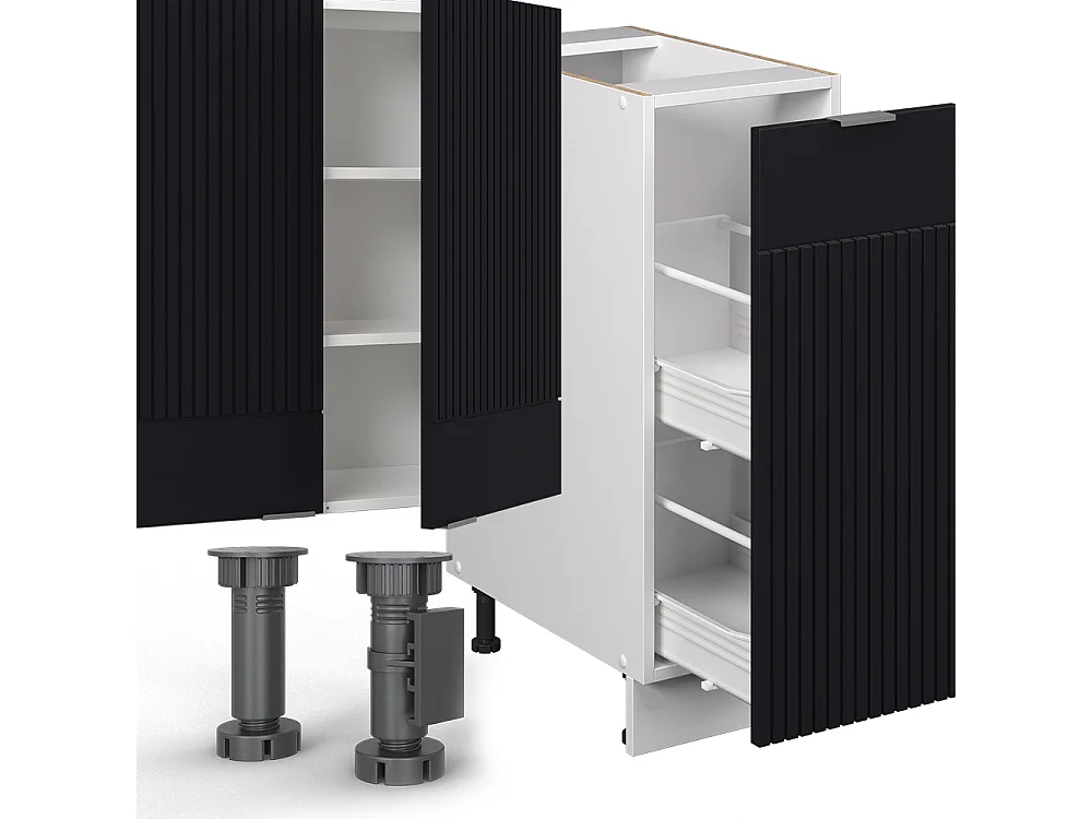 Cuisine noir rayé/blanc 280x60x81.6 fame-line