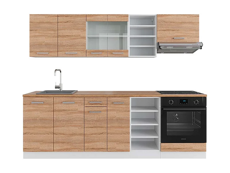 Complete keukeneenheid sonoma/wit 240x60x81.6 r-line