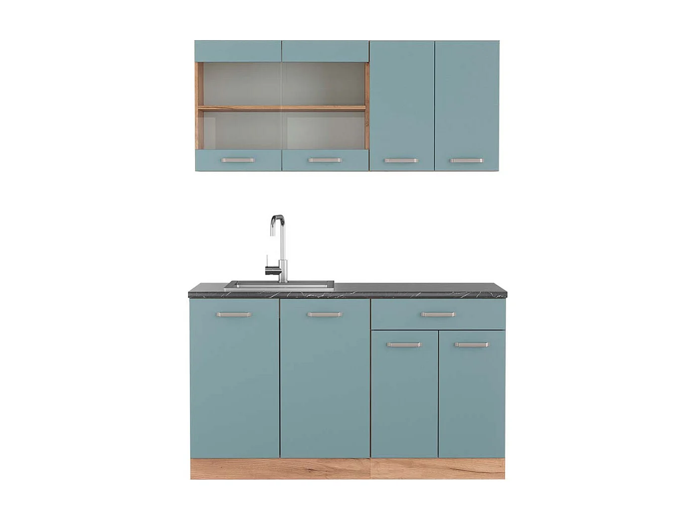 Cocina versátil roble azul-gris-dorado 140x60x81.6 r-line