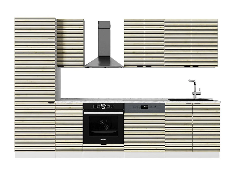 Mueble de cocina panel roble/blanco 300x46x81.6 fame-line