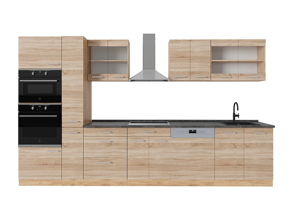 Küchenzeile sonoma/goldkraft eiche 350x60x81.6 r-line