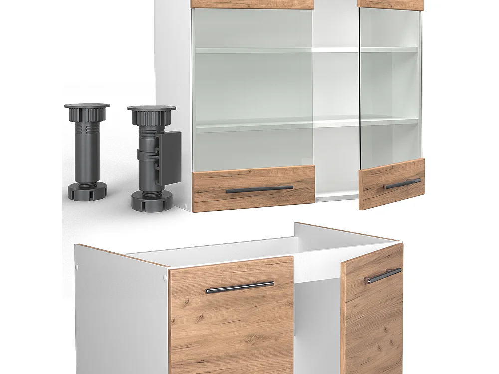 Køkkenrække gold power eg/hvid 240x46x81.6 fame-line