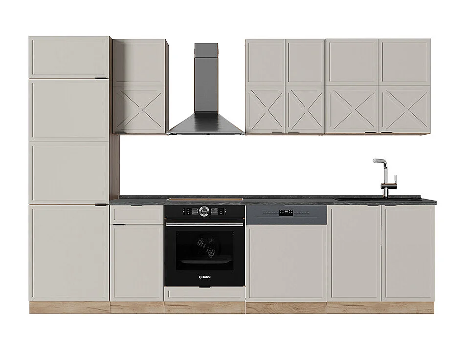 Pentry gråbeige/goldkraft ek 300x60x81.6 fame-line
