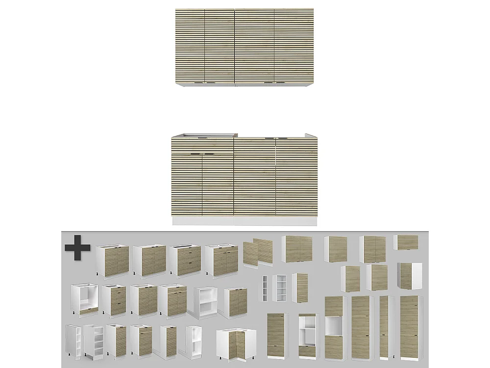 Cocina para solteros panel roble/blanco 140x46x81.6 fame-line