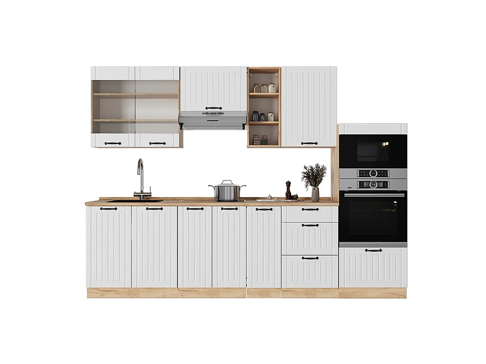 Cucina componibile Bianco rustico 280x60x81.6 fame-line