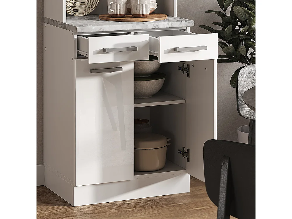 Bloc cuisine blanc haute brillance 60x60x81.6 r-line