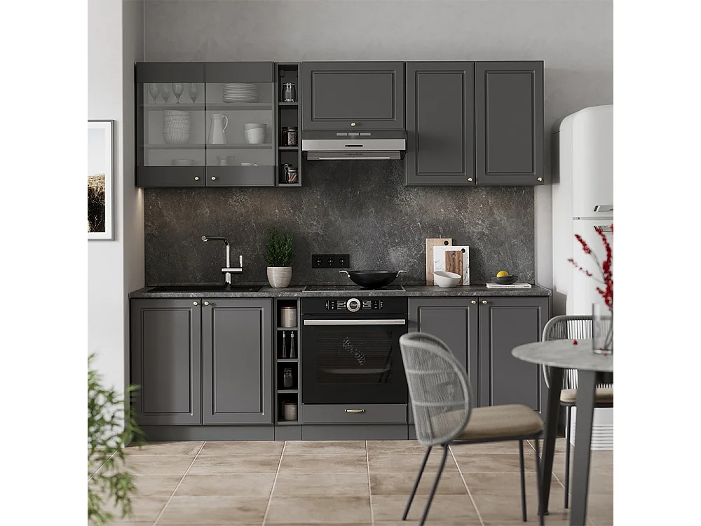 Kök herrgård i antracitguld 235x60x81.6 fame-line