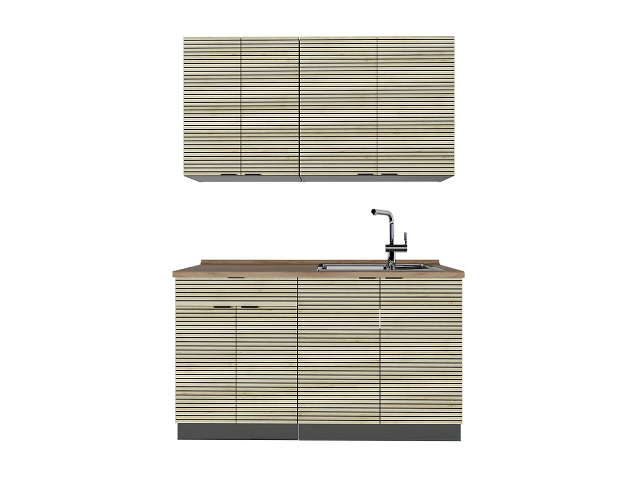 Cocina para solteros panel de roble/antracita 140x60x81.6 fame-line