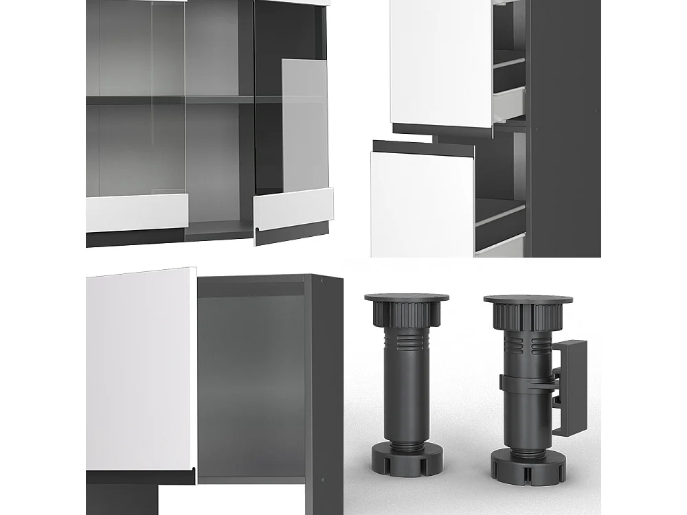 Cuisine blanc/anthracite 350x46x81.6 r-line