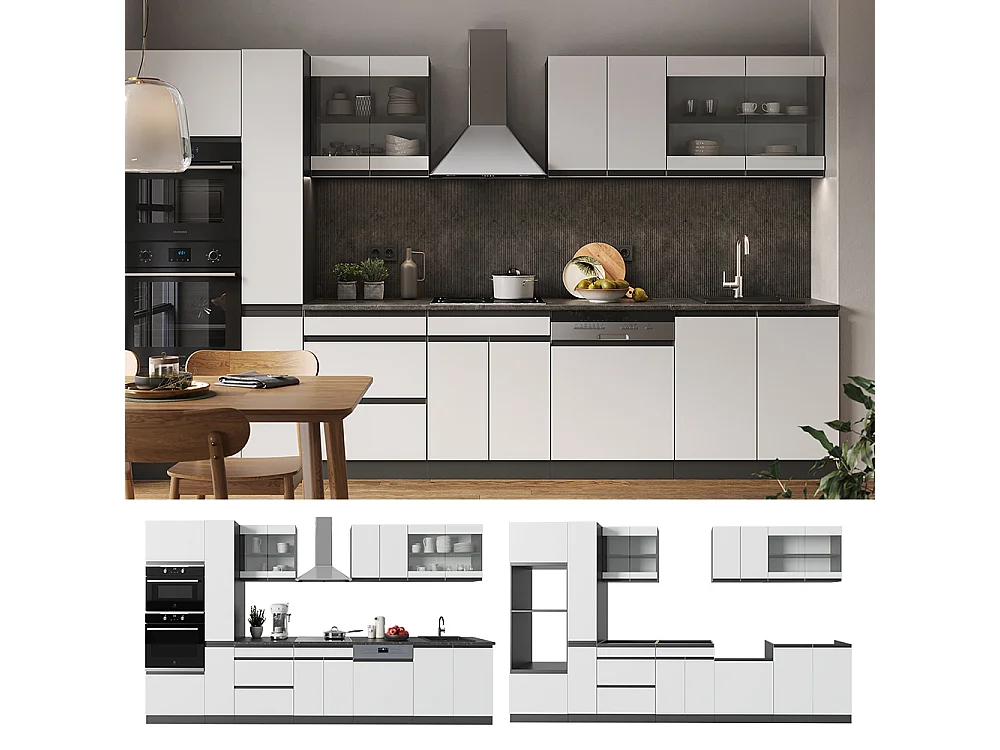 Cuisine blanc/anthracite 350x46x81.6 r-line