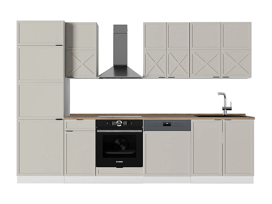 Mueble de cocina gris/beige/blanco 300x60x81.6 fame-line