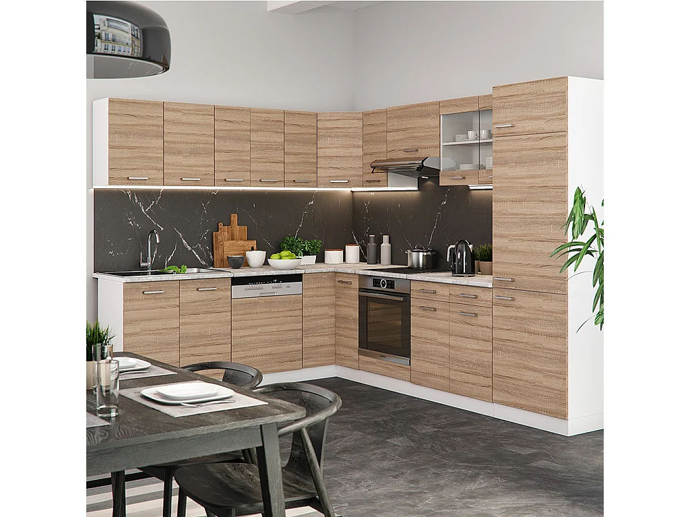 Cuisine en angle sonoma/blanc 287x60x81.6 r-line