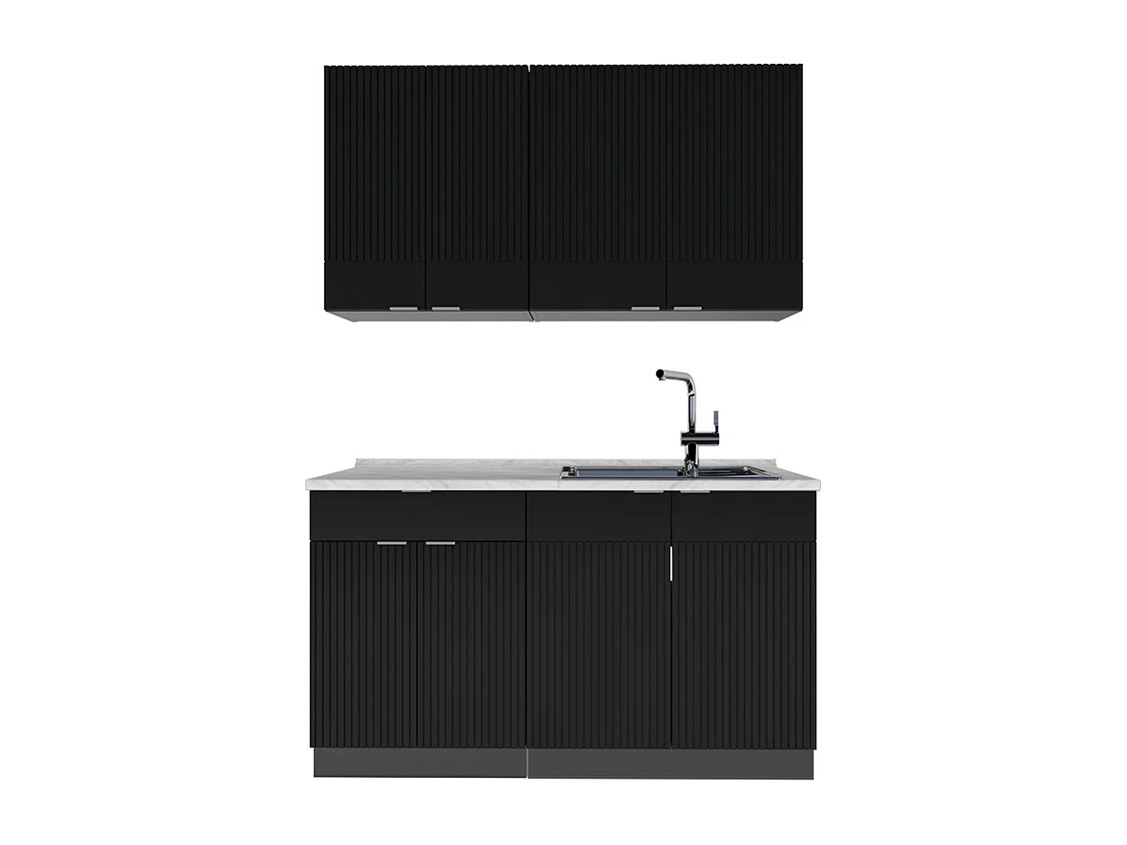 Cuisine noir rayé/anthracite 140x60x81.6 fame-line