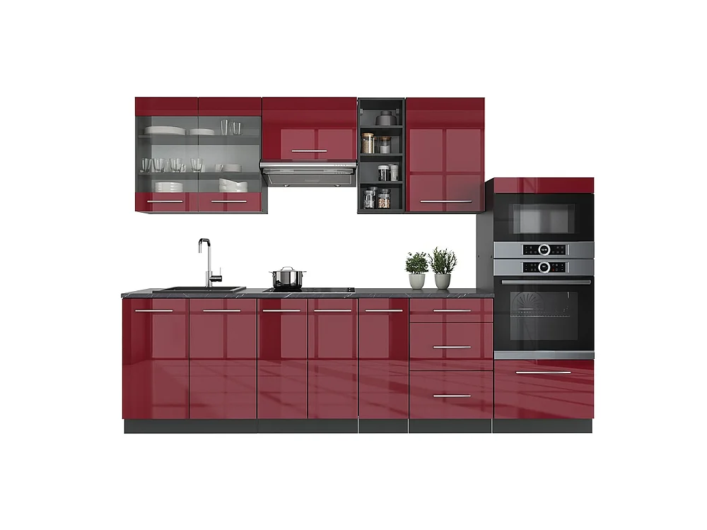 Pentry bordeaux högblank/antracit 280x46x81.6 fame-line
