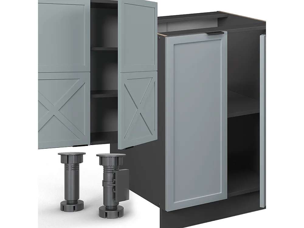 Cuisine bleu clair-gris/anthracite 300x60x81.6 fame-line