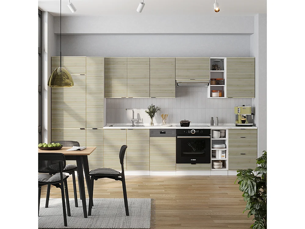 Cucina componibile pannello di quercia/bianco 355x60x81.6 fame-line