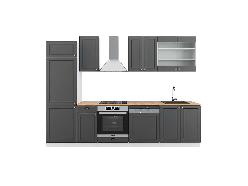 Cuisine anthracite-or/blanc 300x60x81.6 fame-line