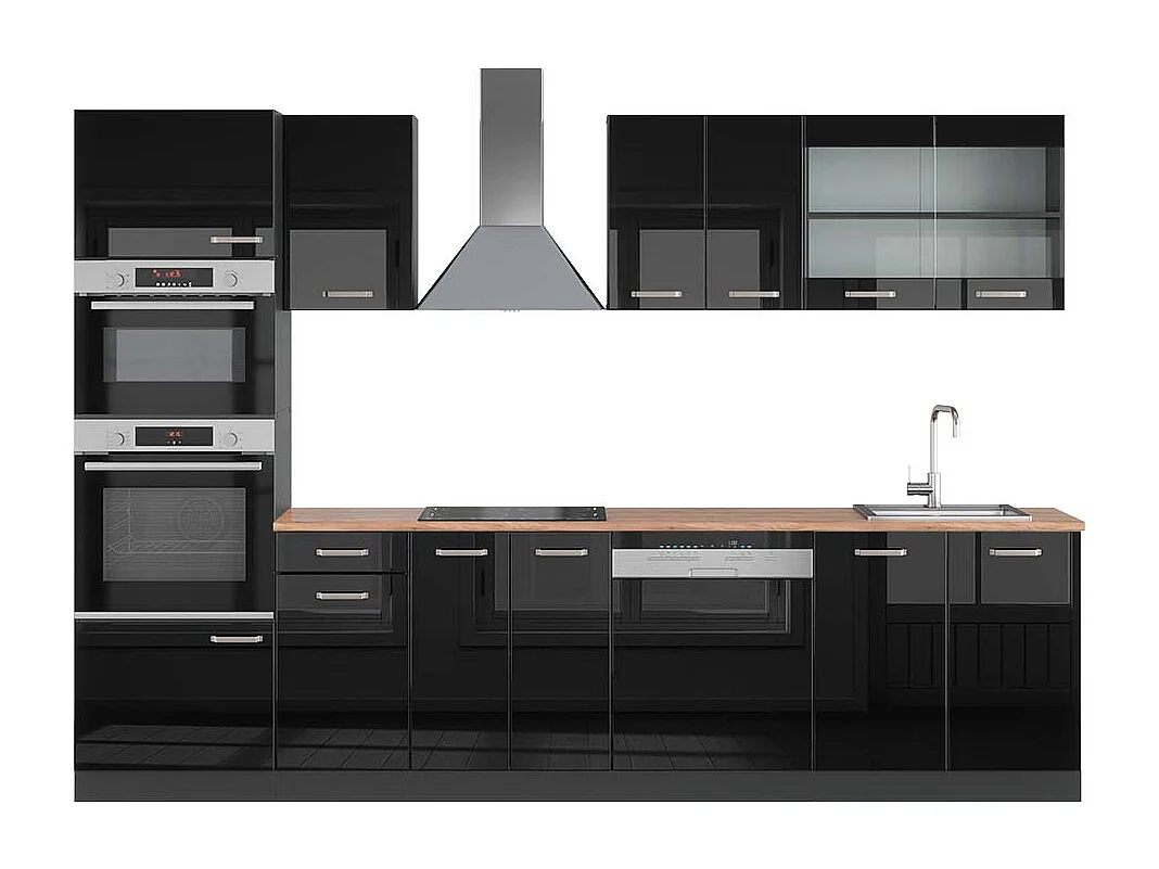 Cuisine noir brillant/anthracite 300x60x81.6 r-line