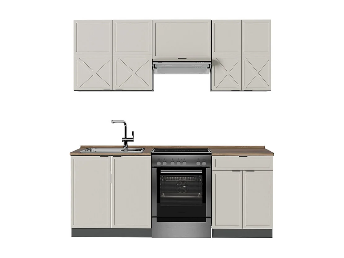 Cuisine grisbeige/anthracite 200x60x81.6 fame-line