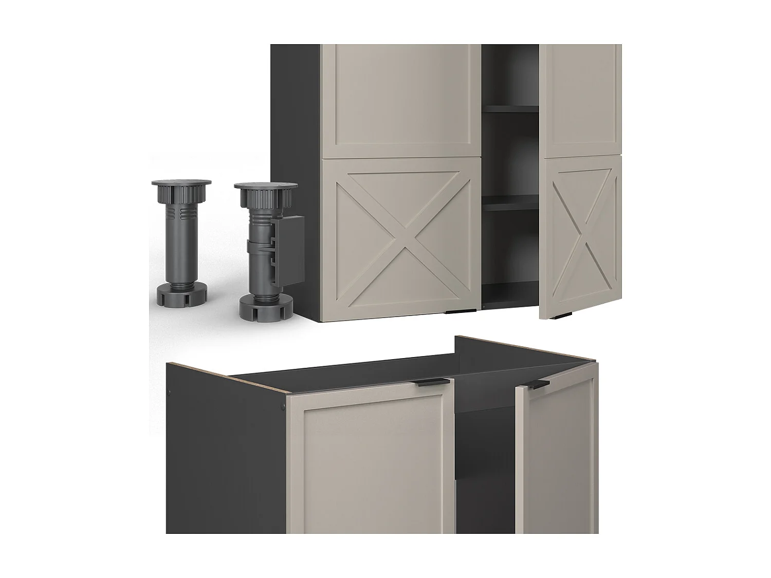 Cuisine grisbeige/anthracite 200x60x81.6 fame-line