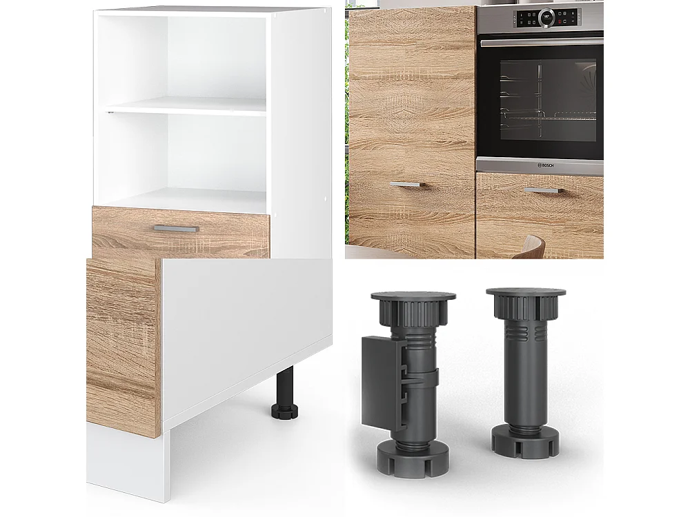 Bloque de cocina sonoma/blanco 180x46x81.6 r-line