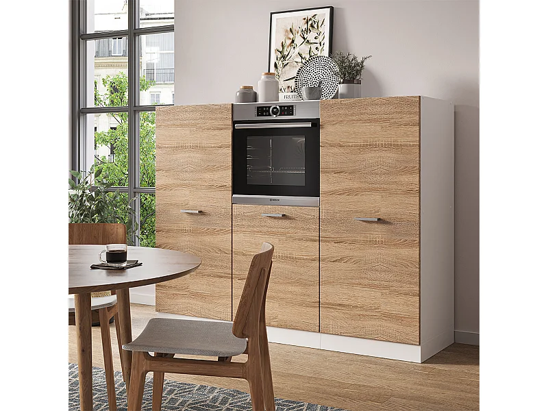 Bloc cuisine sonoma/blanc 180x46x81.6 r-line