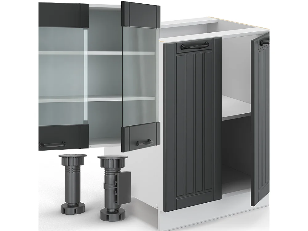 Cuisine anthracite maison de campagne/blanc 300x60x81.6 fame-line