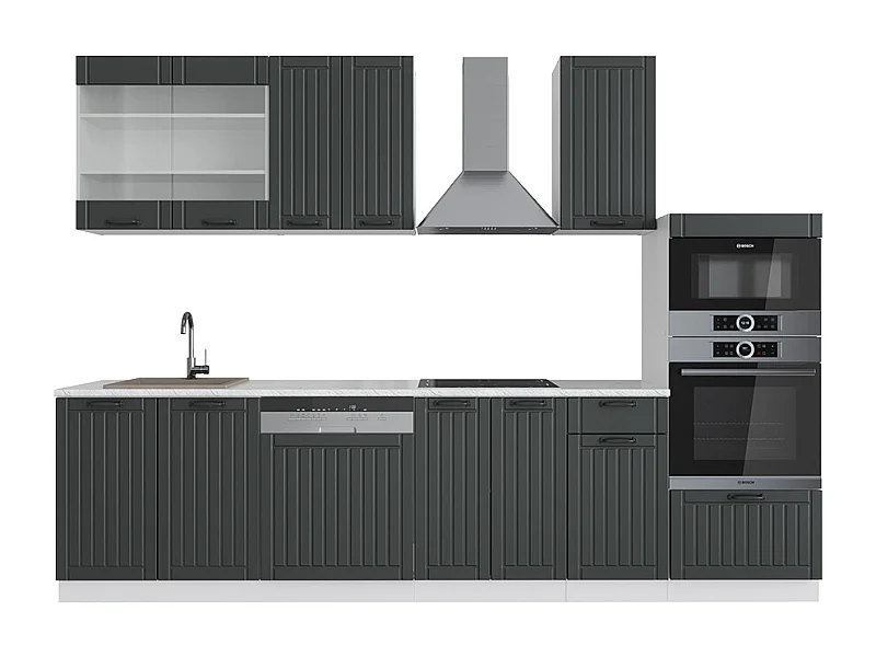 Kitchenette casa de campo antracite/branca 300x60x81.6 fame-line